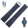 Blue White-Silver-F_genuine-leather-watch-strap-for-tag-heue_variants-2 Blue & White Strap for TAG Heuer Aquaracer, Carrera, Monaco in Leather Double Stitching - 22mm