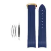 Blue gold buckle_bracelet-de-montre-en-caoutchouc-pour-om_variants-7 Blue Rubber Strap for Omega Seamaster 300 Curved with Folding Buckle - 20mm