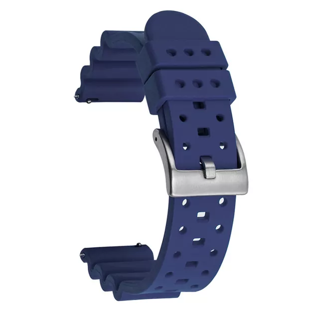 Blue Strap for Seiko Diver Quick Release System In Rubber - 20, 22, 24mm