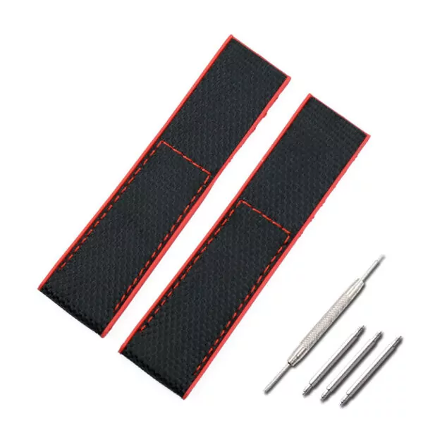 Bracelet-en-Nylon-hommes-22mm24mm-accessoires-de-montre-pour-NAVITIMER-WORLD-Breitling-sangle-Avengers-navigation-avec-7 Black & Red Nylon & Rubber Strap for Breitling Avenger, Chronomat, Navitimer...