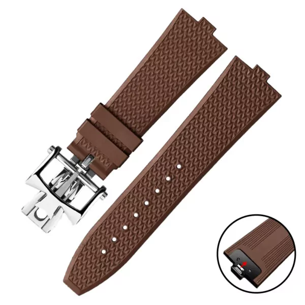 Brown SR fold_senior-fkm-fluorine-rubber-watchband-for_variants-32 Brown Rubber Strap for Vacheron Constantin Overseas Quick-Release - 24x7mm