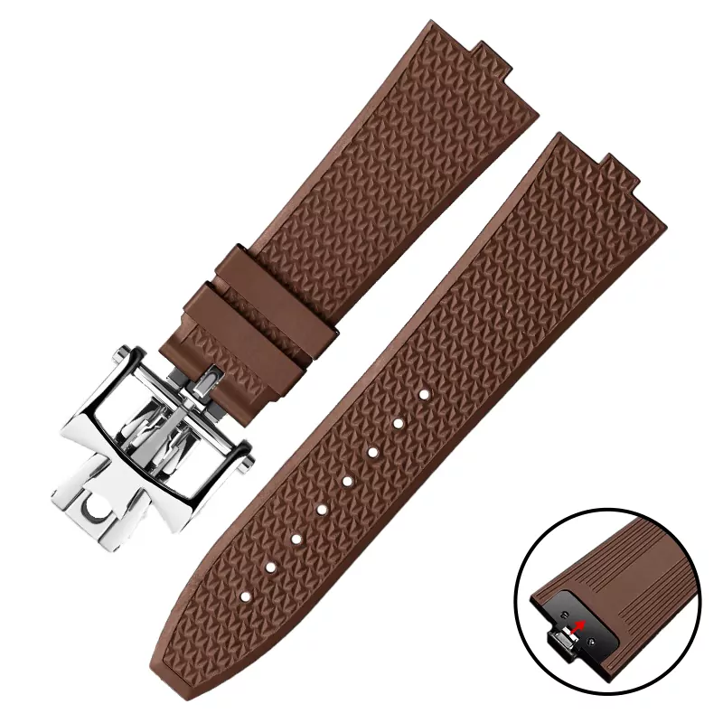 Brown SR fold_senior-fkm-fluorine-rubber-watchband-for_variants-32 Brown Rubber Strap for Vacheron Constantin Overseas Quick-Release - 24x7mm