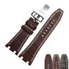 Brown White AP Brown & White Crocodile Grain Leather Bracelet for Audemars Piguet Royal Oak Offshore - 28mm