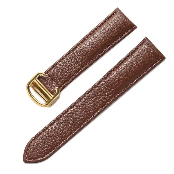 Brown gold buckle_sangles-en-cuir-pour-hommes-et-femmes-a_variants-2 Brown Strap Bracelet for Cartier Tank in Pebbled Calf Leather – 10 Sizes