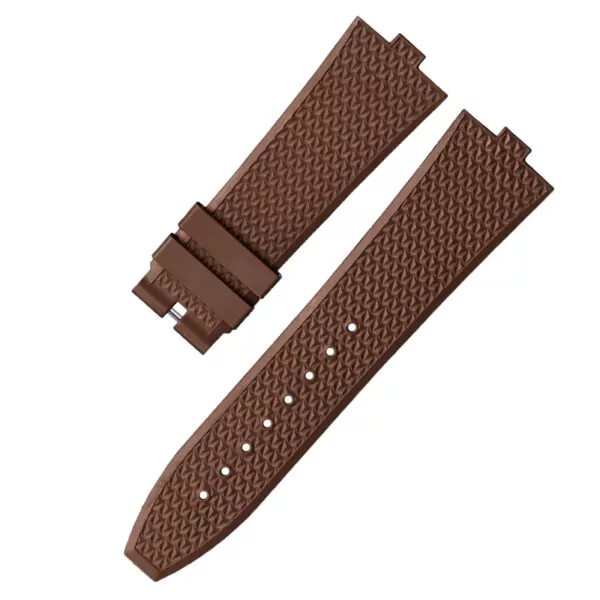 Brown no bukle_senior-fkm-fluorine-rubber-watchband-for_variants-28 Brown Rubber Strap for Vacheron Constantin Overseas Quick-Release - 24x7mm