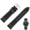 Calf Leather Strap Bracelet for Breitling Aviation_14 Black Strap for Breitling In Cowhide Leather - 2 sizes