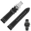 Calf Leather Strap Bracelet for Breitling Aviation_9 Black Strap for Breitling In Cowhide Leather - 2 sizes