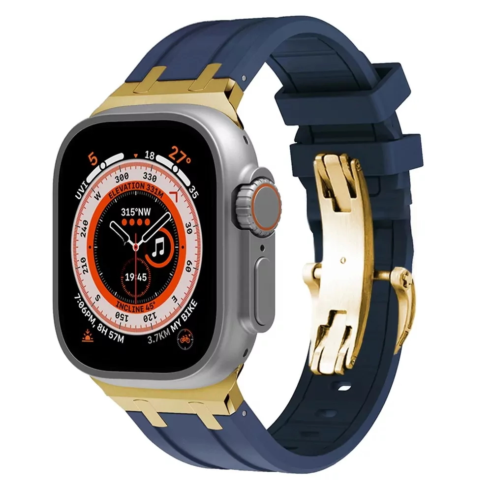 Case-Royal-Oak-Apple-Iwatch-23 Blue and Gold Rubber Band for Apple iWatch Series with Royal Oak End Links