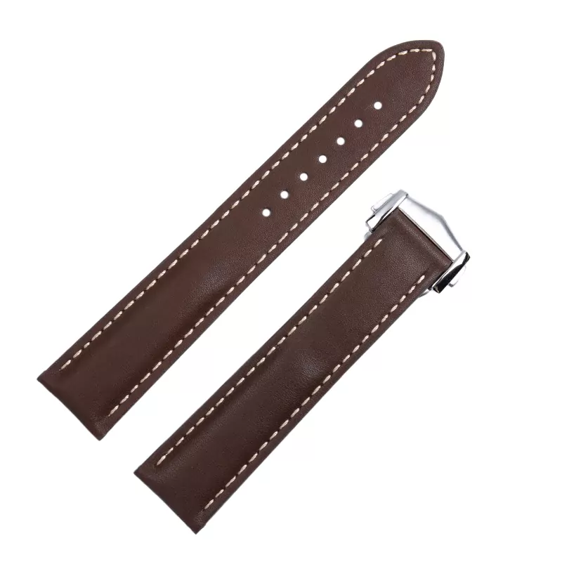Dark Brown Silver_cinturini-in-vera-pelle-bovina-napa-fran_variants-7 Dark Brown Strap Bracelet for Omega Seamaster 300, DeVille, Speedmaster In Calf Leather - 20, 21mm