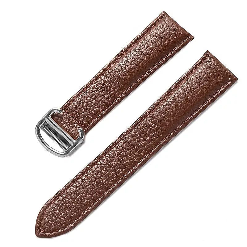 Dark brown_sangles-en-cuir-pour-hommes-et-femmes-a_variants-0 Brown Strap Bracelet for Cartier Tank in Pebbled Calf Leather – 10 Sizes