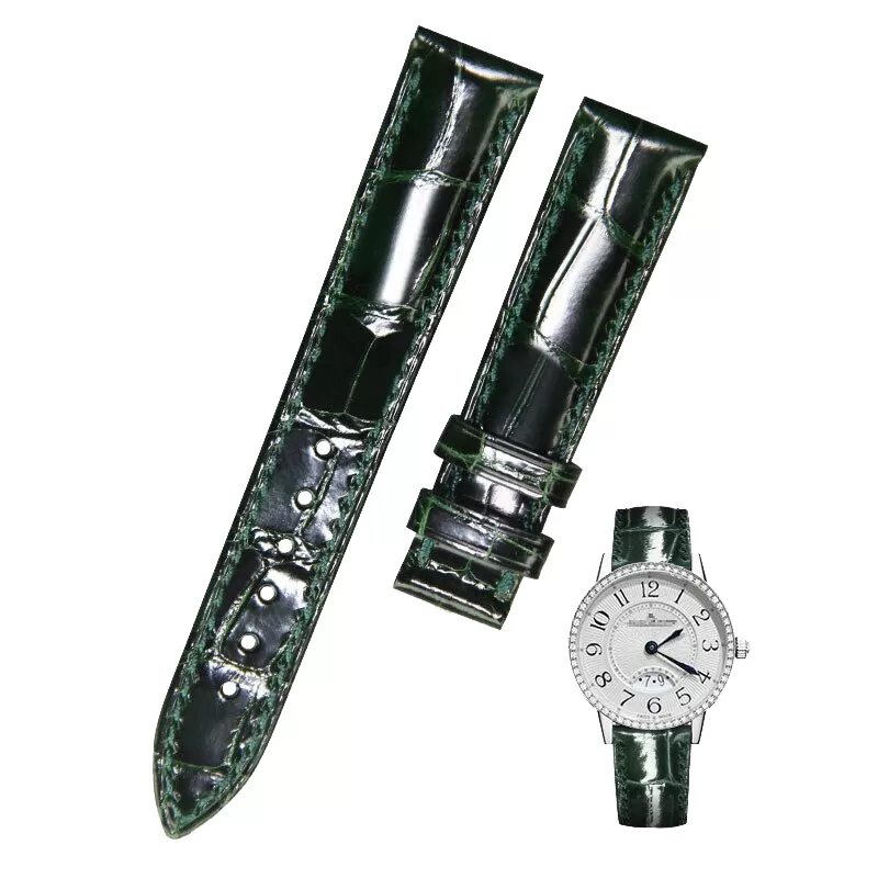 Dark green_fuyijia-bracelet-de-montre-personnalis_variants-1 Dark Green Strap For Jaeger-LeCoultre Rendez-vous In Genuine Crocodile Leather Skin Band- 6 sizes