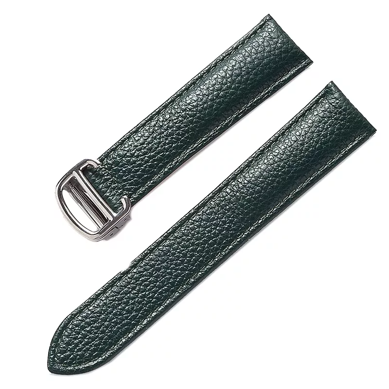 Dark green_sangles-en-cuir-pour-hommes-et-femmes-a_variants-11 Dark Green Bracelet for Cartier Tank in Pebbled Calf Leather – 10 Sizes
