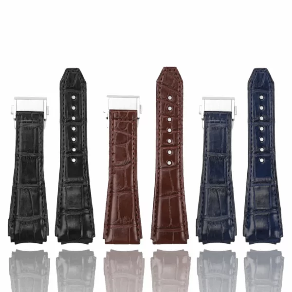 Genuine_Alligator_Leather_Strap_for_New_Zenith_Defy_22-23mm_6 Brown Leather Strap for Zenith Defy in Genuine Crocodile Leather