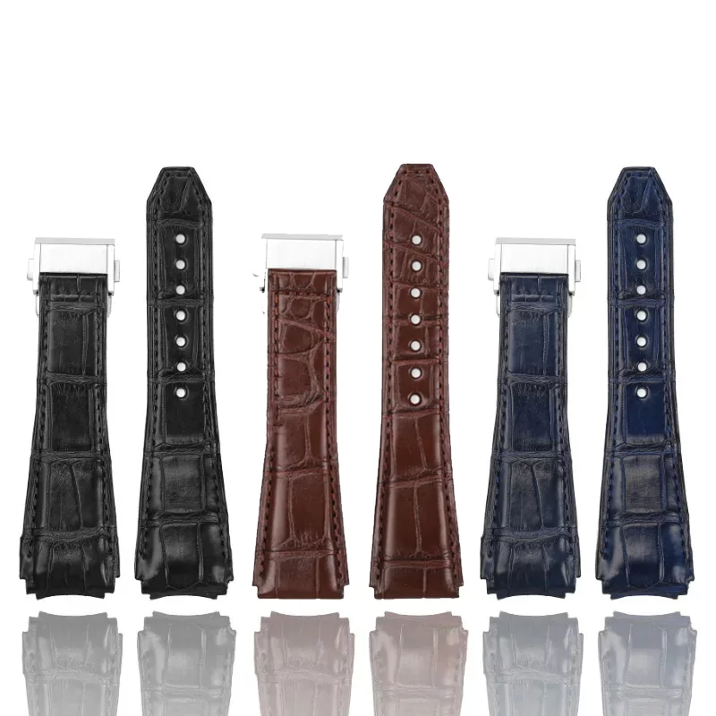 Brown Leather Strap for Zenith Defy in Genuine Crocodile Leather - Image 5