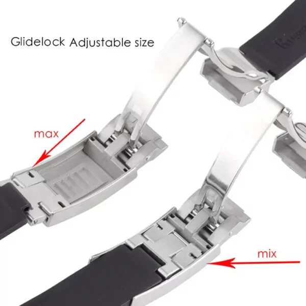 Glidelock Red Glidelock Strap for Rolex Submariner, GMT, Daytona, Datejust In Rubber - 20mm