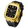 Gold Black_kit-de-modification-compatible-avec-appl_variants-13 Gold and Black Royal Oak Rubber Band for Apple Watch Series