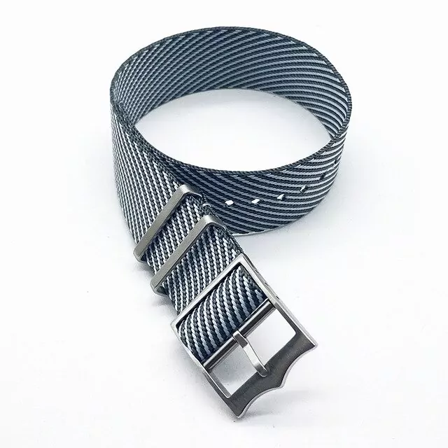 Gray white_bracelets-de-montre-en-nylon-a-rayures-z_variants-16 Grey & White Nato Strap for Tudor Black Bay, Pelagos Universal In Nylon - 20, 22mm