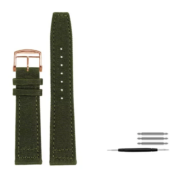 Green RG pin_bracelet-en-cuir-pour-montre-longines-iw_variants-8 Green Strap Band for Longines Hydro Conquest, Heritage, Master In Nylon 20, 21, 22mm