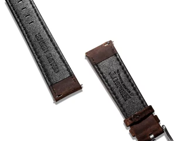 H4df5698c149e453bb2e8aa4d3e082033a Dark Brown Universal Watch Leather Strap Bracelet With Quick-Release - 3 Sizes