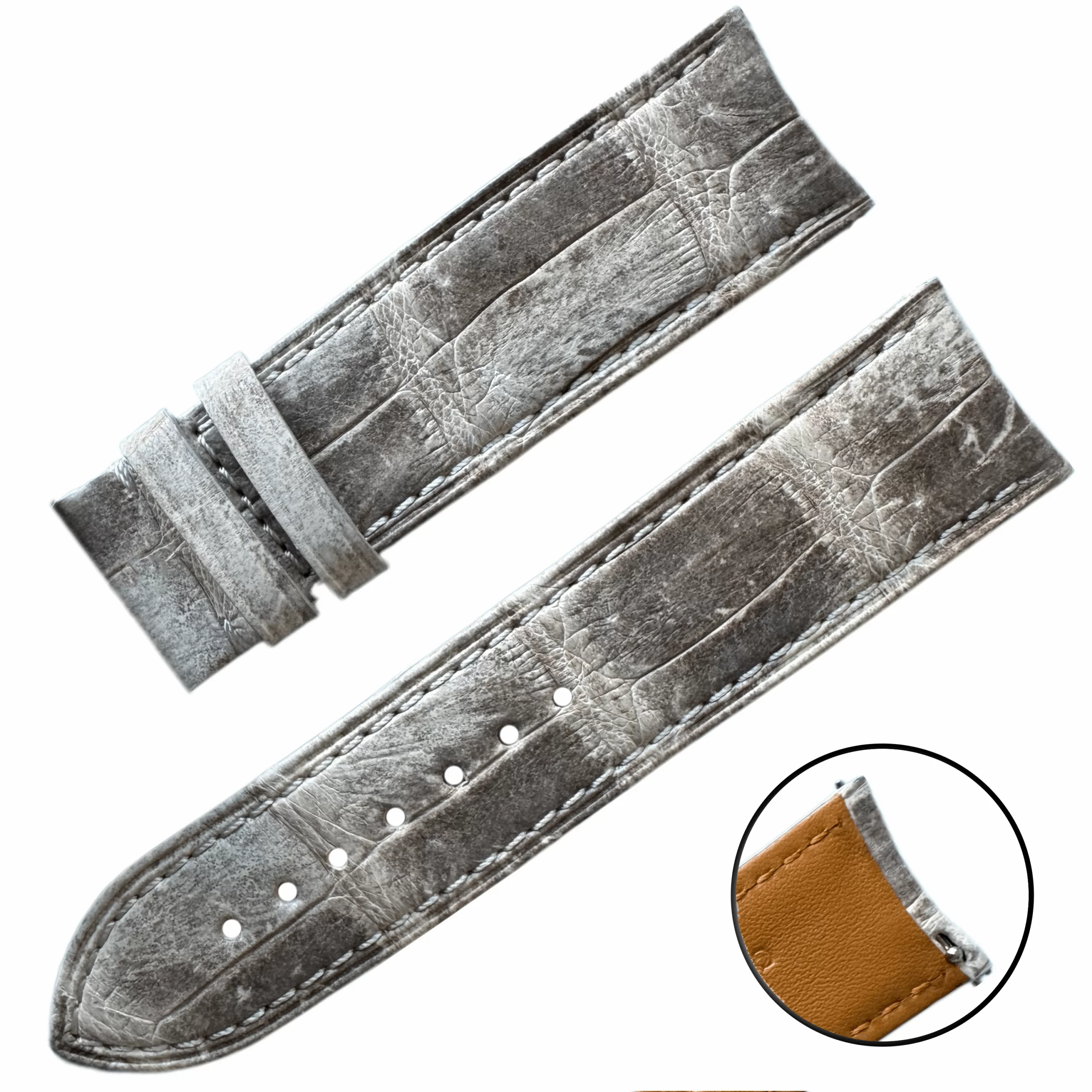 Handmade Himalayan Genuine Alligator Leather Strap Bracelet for IWC, Patek, Breitling - 8 sizes