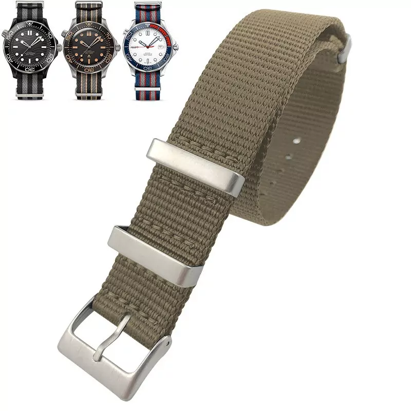 Khaki_bracelet-nato-en-nylon-non-pelucheux-20_variants-4 Khaki Nato Strap Omega in Nylon - 20mm, 22mm