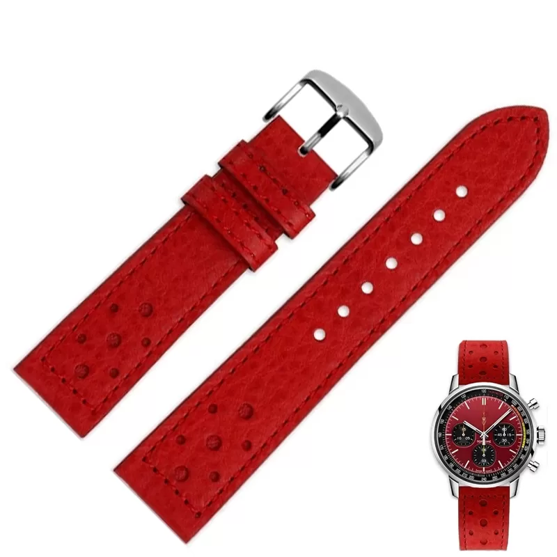 Red Racing Strap Bracelet for Breitling Top Time in Calf Leather - 20mm