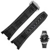 Leather-Rubber-strap-for-new-Omega-Constellation-Men-13 Black & White Strap Bracelet for Omega Constellation In Crocodile/Alligator Grain Leather & Rubber Back
