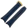 Leather-Rubber-strap-for-new-Omega-Constellation-Men-18 Blue & White Strap Bracelet for Omega Constellation In Crocodile/Alligator Grain Leather & Rubber Back