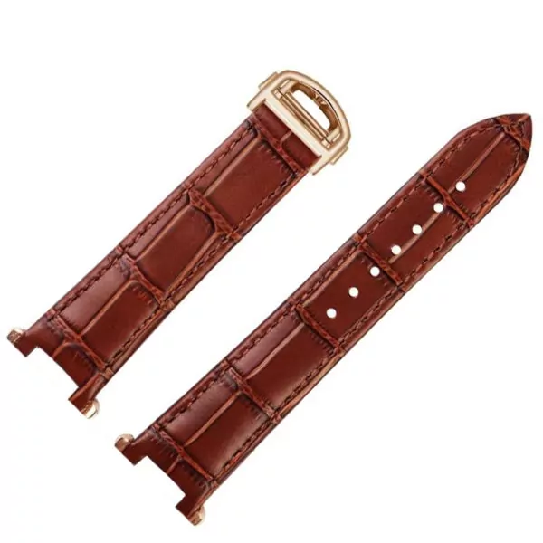 Leather-Strap-Bracelet-For-New-pasha-With-Quick-release-15 Brown Strap Cartier Pasha Quick Release in Genuine Crocodile Leather 19x12mm