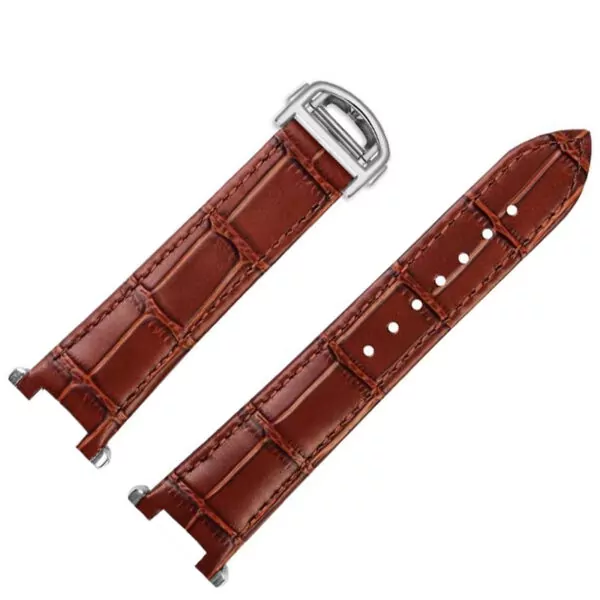 Leather-Strap-Bracelet-For-New-pasha-With-Quick-release-17 Brown Strap Cartier Pasha Quick Release in Genuine Crocodile Leather 19x12mm