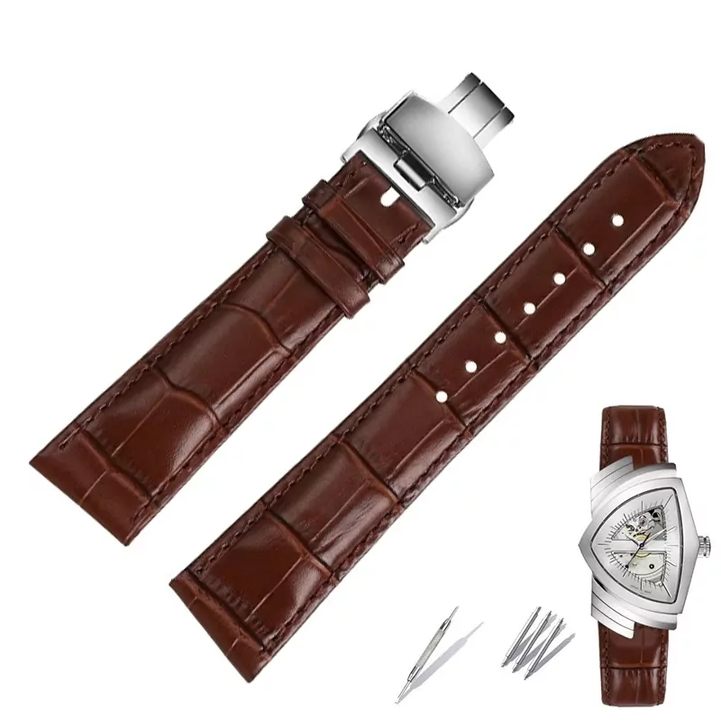 Leather_Strap_for_Hamilton_Ventura_7 Brown Strap Bracelet for Hamilton Ventura in Cowhide Leather- 21mm