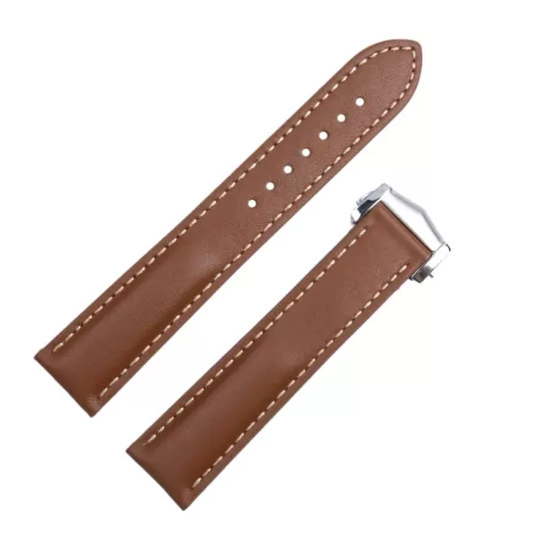 Light Brown Silver_cinturini-in-vera-pelle-bovina-napa-fran_variants-14 Light Brown Strap Bracelet for Omega Seamaster 300, DeVille, Speedmaster In Calf Leather - 20, 21mm