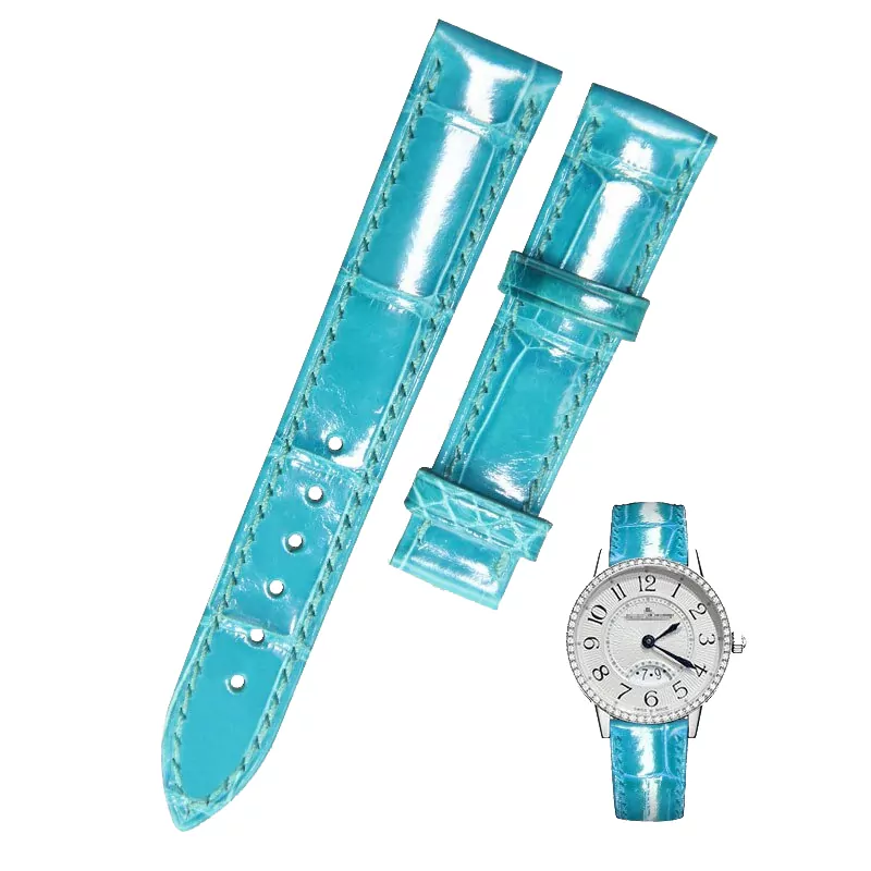 Light blue_fuyijia-bracelet-de-montre-personnalis_variants-2 Light Blue Strap For Jaeger-LeCoultre Rendez-vous In Genuine Crocodile Leather Skin Band- 6 sizes