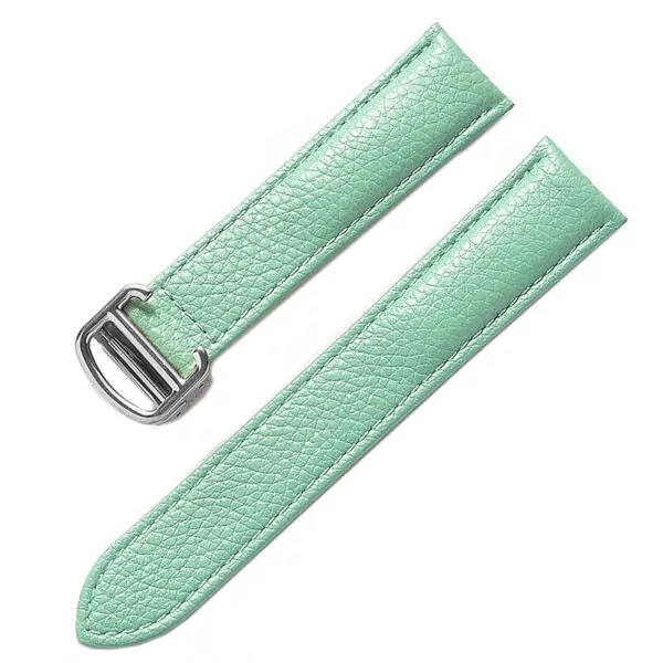 Light blue_sangles-en-cuir-pour-hommes-et-femmes-a_variants-9 Light Blue Bracelet for Cartier Tank in Pebbled Calf Leather – 10 Sizes