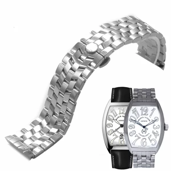 Main_Steel_Strap_Bracelet_for_Franck_Muller_Casablanca_in_22mm Silver Strap Bracelet for Franck Muller Casablanca in Stainless Steel - 22mm