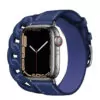 Mid blue 5_bracelet-double-tour-gourmette-en-cuir-p_variants-1 Blue Double Tour Strap Band for Apple iWatch Series In Leather Curb Style
