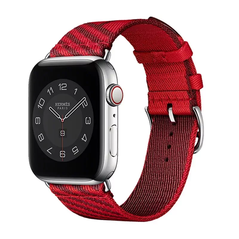 Nylon-Strap-Bracelet-for-Apple-iWatch-Hermes-11 Red Nylon Strap Band for iWatch Apple by Hermes