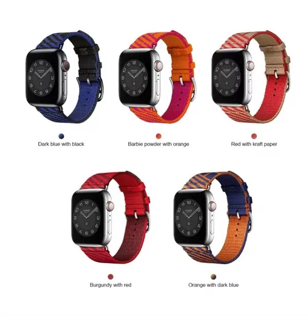 Nylon-Strap-Bracelet-for-Apple-iWatch-Hermes-3 Blue & Black Nylon Strap Band for iWatch Apple by Hermes