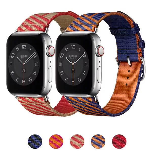 Nylon-Strap-Bracelet-for-Apple-iWatch-Hermes-4 Blue & Black Nylon Strap Band for iWatch Apple by Hermes
