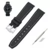 Nylon-Strap-Bracelet-for-Omega-Swatch-20mm-19 Black & White Curved Rubber Strap Band for Omega Seamaster x Swatch Moonswatch Mission to the Moon - 20mm