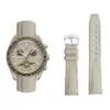 Nylon-Strap-Bracelet-for-Omega-Swatch-20mm-21 Khaki Curved Canvas Rubber Strap Band for Omega x Swatch Joint Moonswatch Mission to Saturn - 20mm