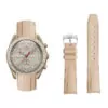 Nylon-Strap-Bracelet-for-Omega-Swatch-20mm-23 Light Brown Curved Canvas Rubber Strap Band for Omega x Swatch Joint Moonswatch Mission to Jupiter - 20mm
