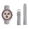 Nylon-Strap-Bracelet-for-Omega-Swatch-20mm-25 Light Gray Curved Canvas Rubber Strap Band for Omega x Swatch Joint Moonswatch Mission to Pluto - 20mm