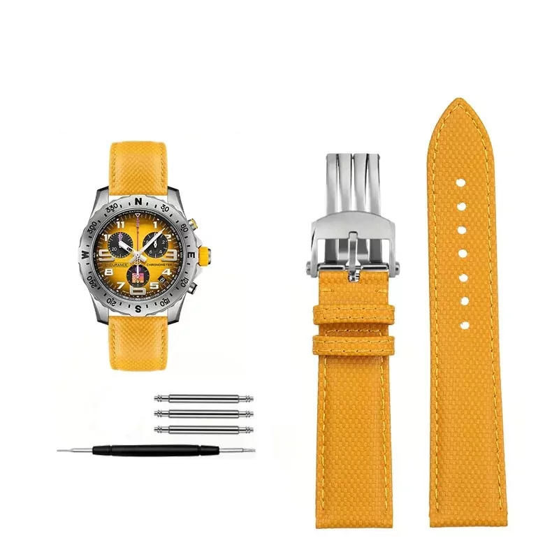 Orange Strap for Breitling Colt, Avenger, Chronomat In Nylon - 22mm