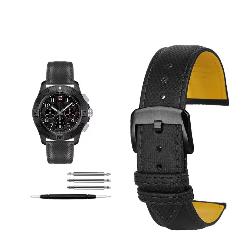 Orange Strap for Breitling Colt, Avenger, Chronomat In Nylon - 22mm - Image 4