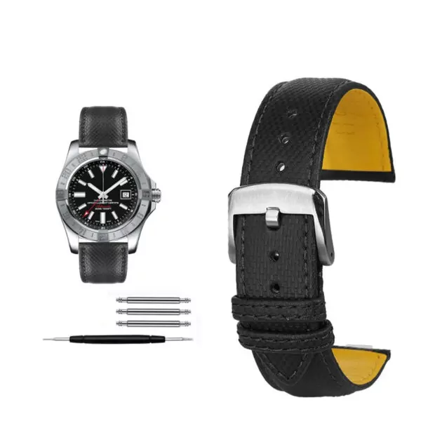 Nylon_Strap_for_Breitling_Avenger_30 Black Strap for Breitling Colt, Avenger, Chronomat In Nylon - 22mm