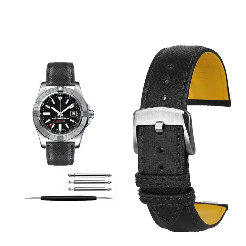 Orange Strap for Breitling Colt, Avenger, Chronomat In Nylon - 22mm - Image 3