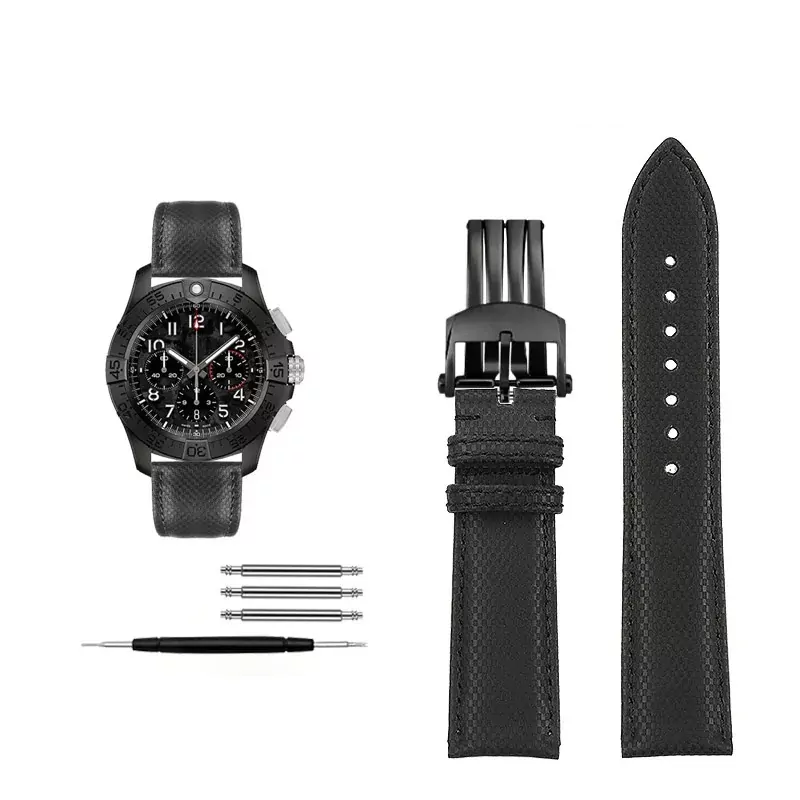 Orange Strap for Breitling Colt, Avenger, Chronomat In Nylon - 22mm - Image 5