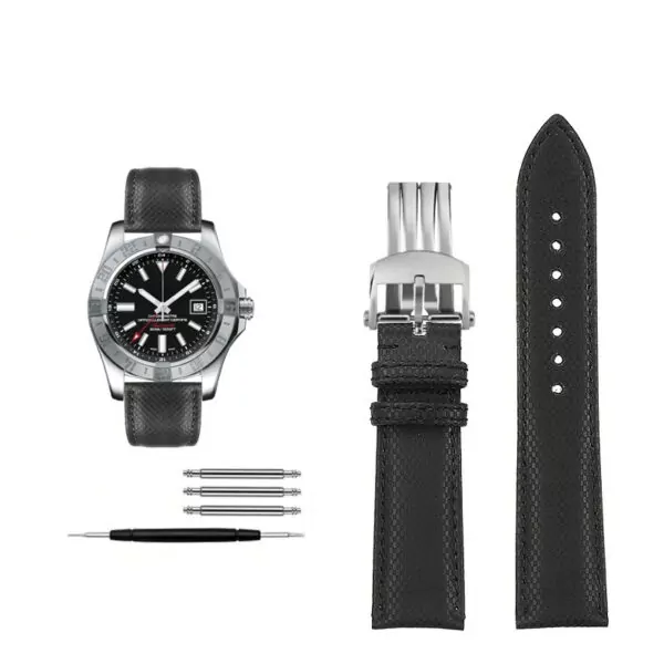 Nylon_Strap_for_Breitling_Avenger_32 Black Strap for Breitling Colt, Avenger, Chronomat In Nylon - 22mm