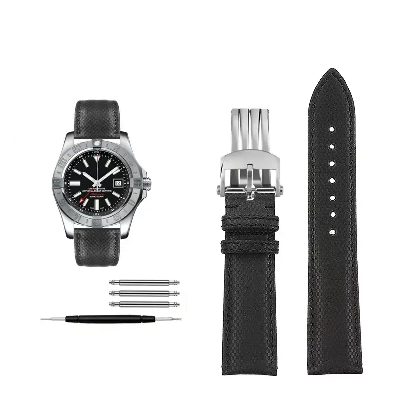 Orange Strap for Breitling Colt, Avenger, Chronomat In Nylon - 22mm - Image 6